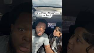 Big forehead filter prank on my fiancé 🤣 #shorts Profile