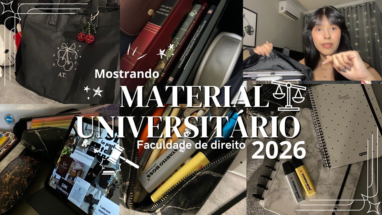 Meu material universitário 2026 | Faculdade de direito⚖️📓🏫✏️