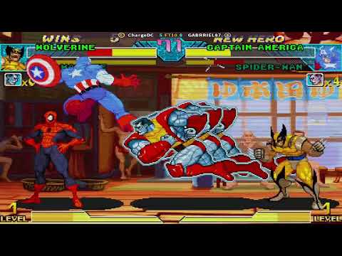 Marvel vs. Capcom: Clash of Super Heroes - Wolverine, War Machine vs. Captain America, Spiderman 2