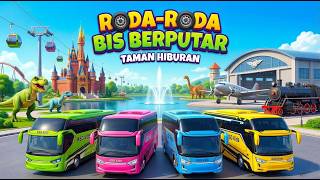 🎶 Roda-Roda Bus Berputar 🚍 di Taman Hiburan | Lagu Anak Lucu