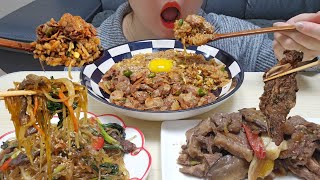 [ASMR] 꼬막비빔밥에 잡채 LA갈비 먹방 리얼사운드 Cockle Bibimbap&Japchae&LA Galbi Mukbang | Eating show | Real sound