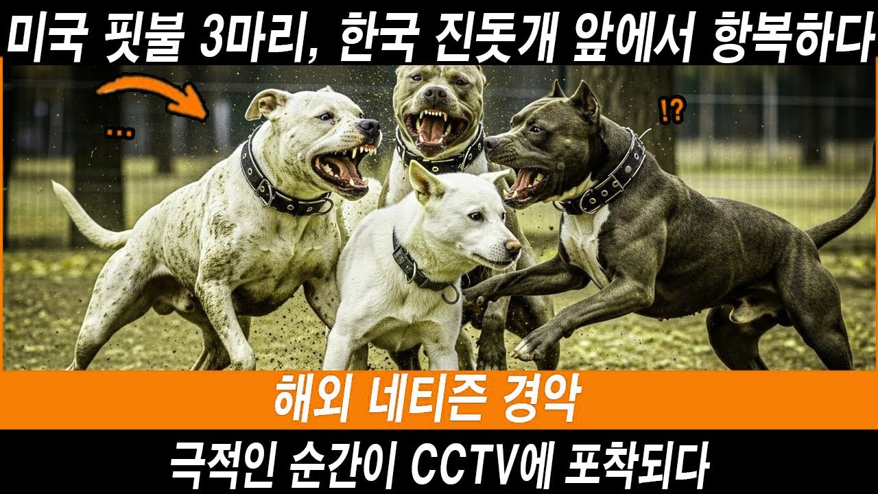 해외감동사연 미국 핏불 3마리가 한국 진돗개 앞에서 항복하다… 3마리 미국 개가 완전히 굴욕당했다 #해외반응 #외국반응 #외국인반응 #해외사연 #해외감동사연 #실화기반 #진돗개