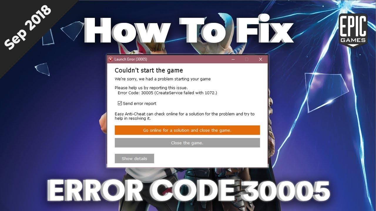 Fix Fortnite Error Code Createservice Failed 1072 Season 11 Youtube