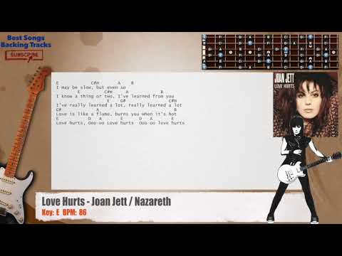 Love Hurts - Joan Jett Nazareth Guitar Backing Track With Chords And Lyrics
