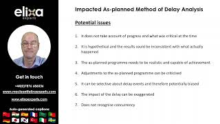 2. Impacted As-planned Method of Delay Analysis Part 2