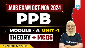 JAIIB Oct 2024 | JAIIB PPB English Medium | Module A Unit 1 | JAIIB Exam Preparation 2024 | Afreen