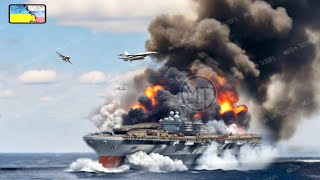 Horrifying Moment, Giant Russian Aircraft Carrier Containing 150 KA-52s Destroyed by US F-16s