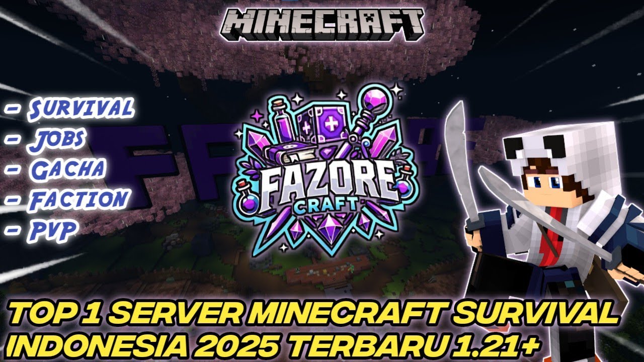 TOP SERVER MCPE 1 21+ INDONESIA SURVIVAL TERBARU 2025 - MINECRAFT PE ...