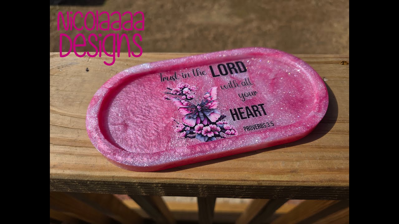 Faith Resin Tray | Pink & White Christian Decor | Beginner Resin Project