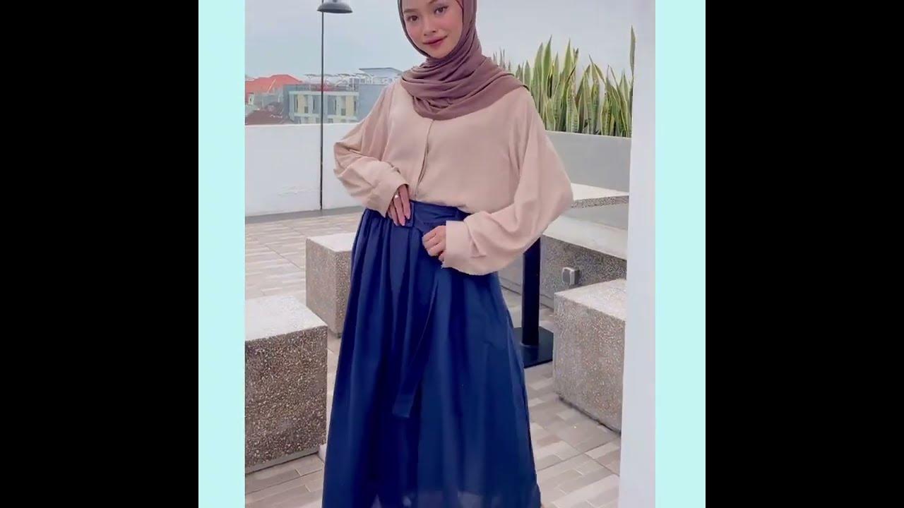 Veluna - Agatha Skirt - VB128 - Rok Panjang Wanita Bahan Katun Linen