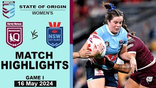 Women’s State of Origin 2024 | Queensland Maroons v New South Wales Sky Blues | Match Highlights