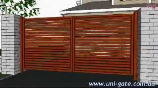 DIY Gate Installation Technic Uni – Slats Uni-Slats are cut and pre packed with all the C posts, slats and spacer fittings which are required to assemble on site.