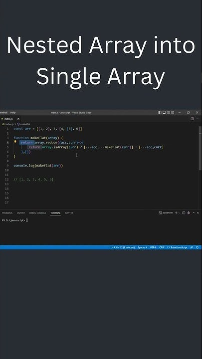 convert nested array to single array javascript #javascript #shorts ...