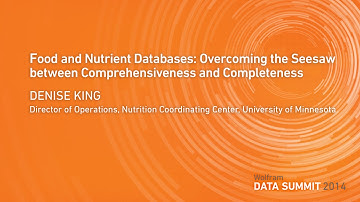 Food and Nutrient Databases: Overcoming the Seesaw  between Comprehensiveness and Completeness