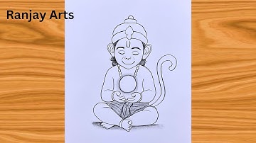 Hanuman Ji Drawing | Bajrangbali Art | Simple and Easy | Chitra 