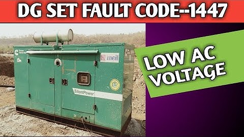 DG SET P--8, Fault code,1447, Low AC voltage Cause and it