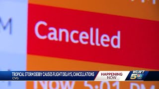 CVG experiences significant delays as Hurricane Debby prepares to make landfall in Florida