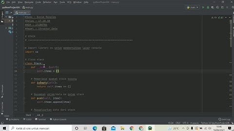 Mempresentasikan Program Python dengan konsep Stack || Struktur Data