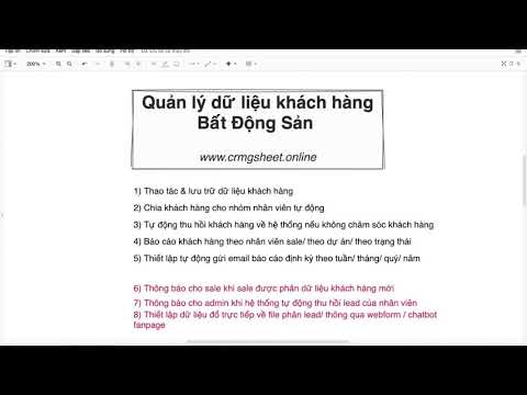 Quản lý dữ liệu khách hàng Bất Động Sản bằng Google Sheet | Excel Online