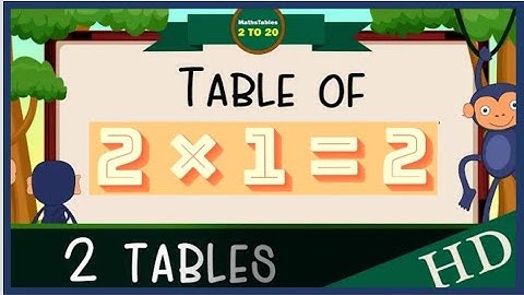 2 x 1 = 2 Multiplication Table of Two 2 Tables Song Multiplication Time of tables - MathsTables
