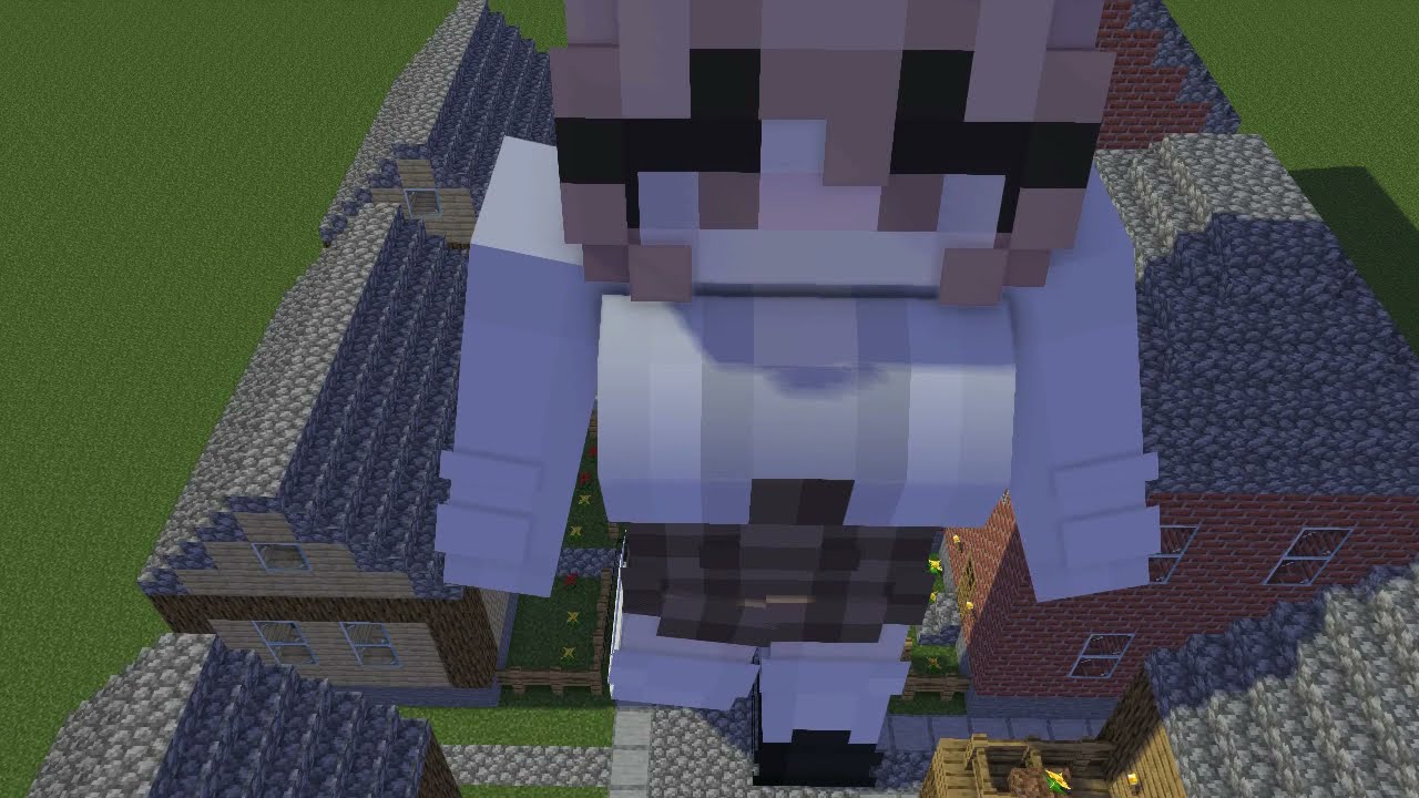 Giantess Lady Growth In The Town Minecraft Giantess Animation Youtube 