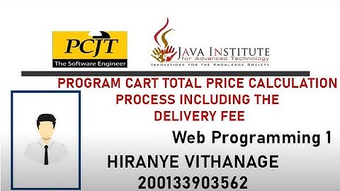 PROGRAM CART TOTAL PRICE CALCULATION PROCESS INCLUDING THE DELIVERY FEE