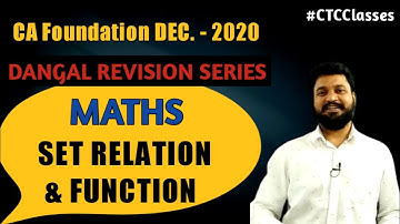 Set Relation and Function CA Foundation l CTC Classes l 🔥🔥