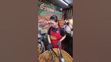 ทอดถั่วโชว์ กระตุ้นยิดขายได้200% ตลาดน้ำคลองลัดมะยม #ร้านอร่อย #สร้างอาชีพ #ถั่วทอด