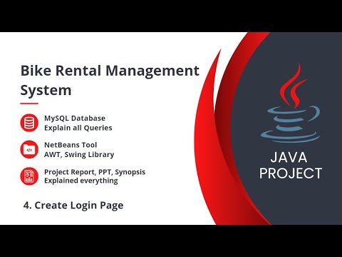 4. Bike Rental Management System Java project | Login Page | NetBeans MySQL Database step-by-step