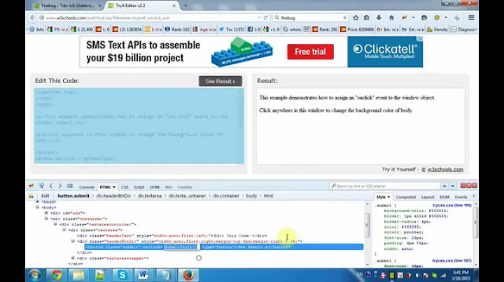 use firebug in firefox browser