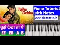 Tujhe Dekha Toh Yeh Jana Sanam Piano Notes with Notes | Dilwale Dulhaniya Le Jayenge | Julius Murmu