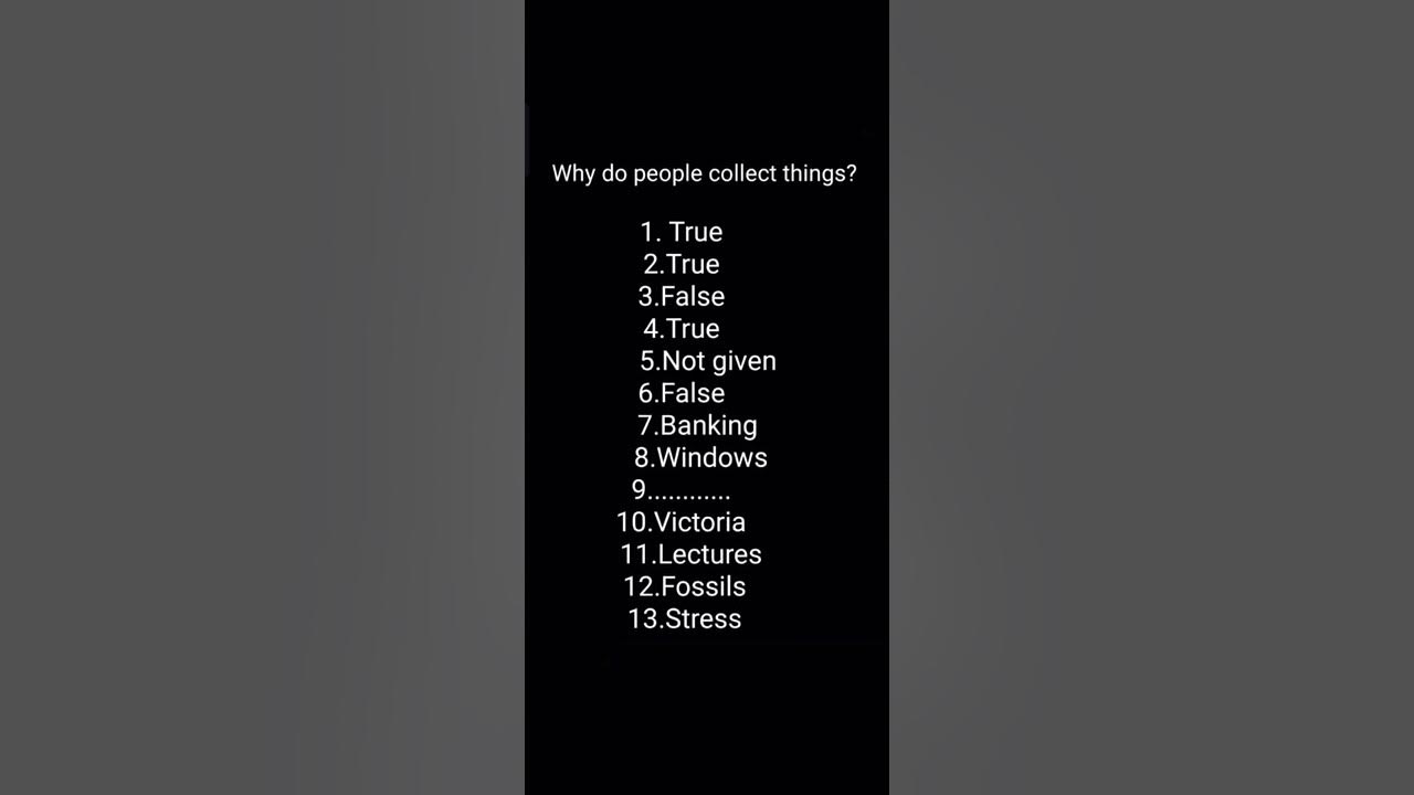 Why do people collect things? reading ans.. - YouTube