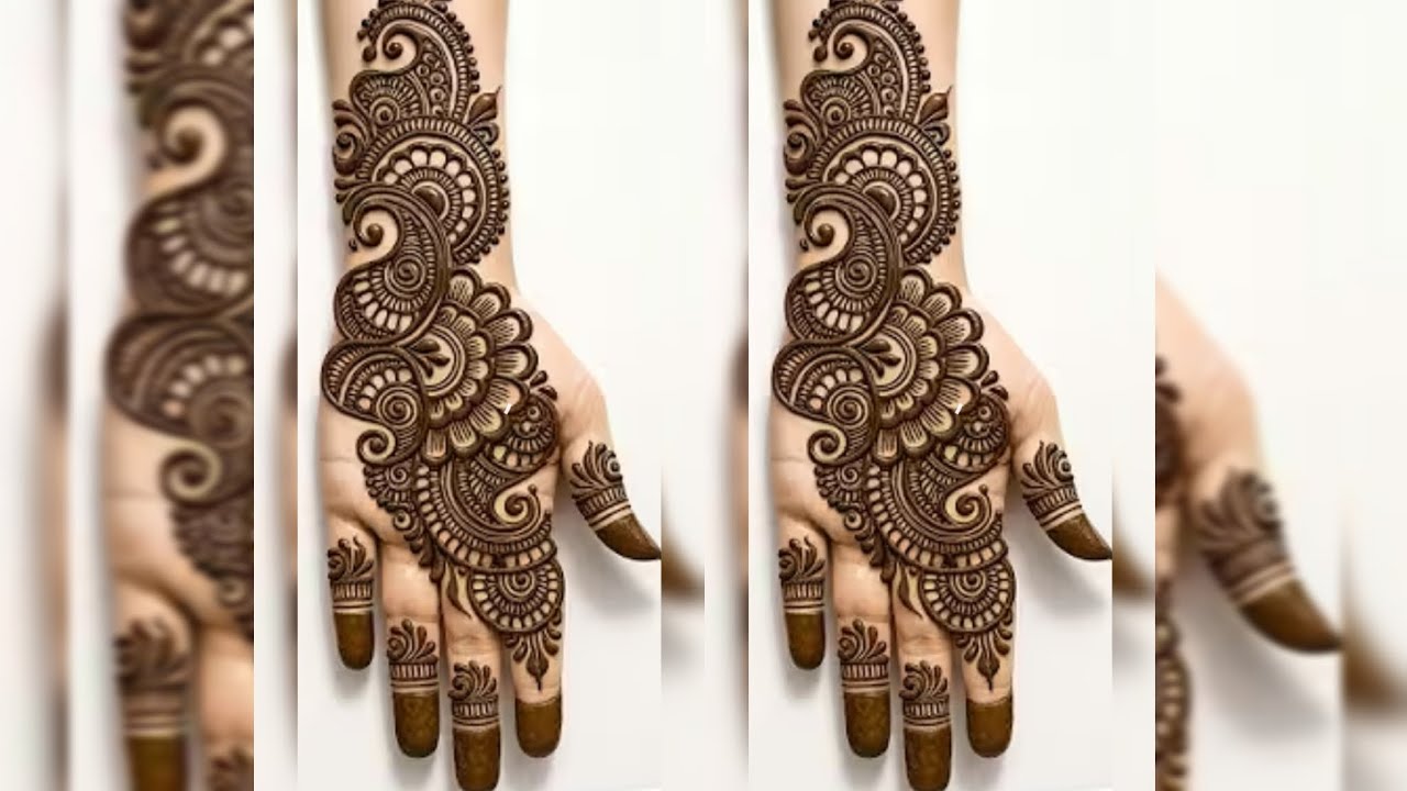 Front hand beautiful mehndi design 🌿😍 #mehndi #mehndidesign #letestvideo. .......