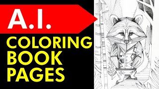 How to Create COLORING BOOK PAGES for DIGITAL DOWNLOAD Using Artificial Intelligence for FREE