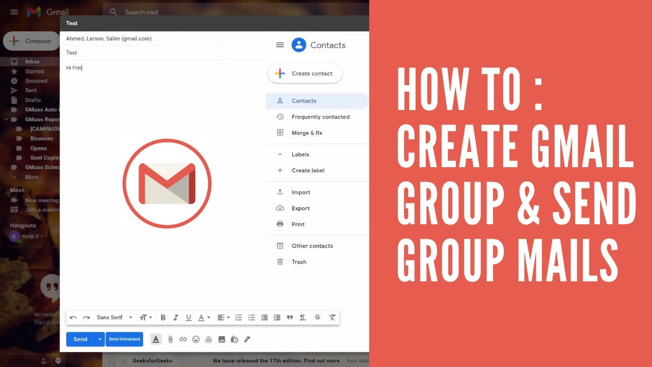 How To Create a Group in Gmail & Send your Email to a Group of Contacts