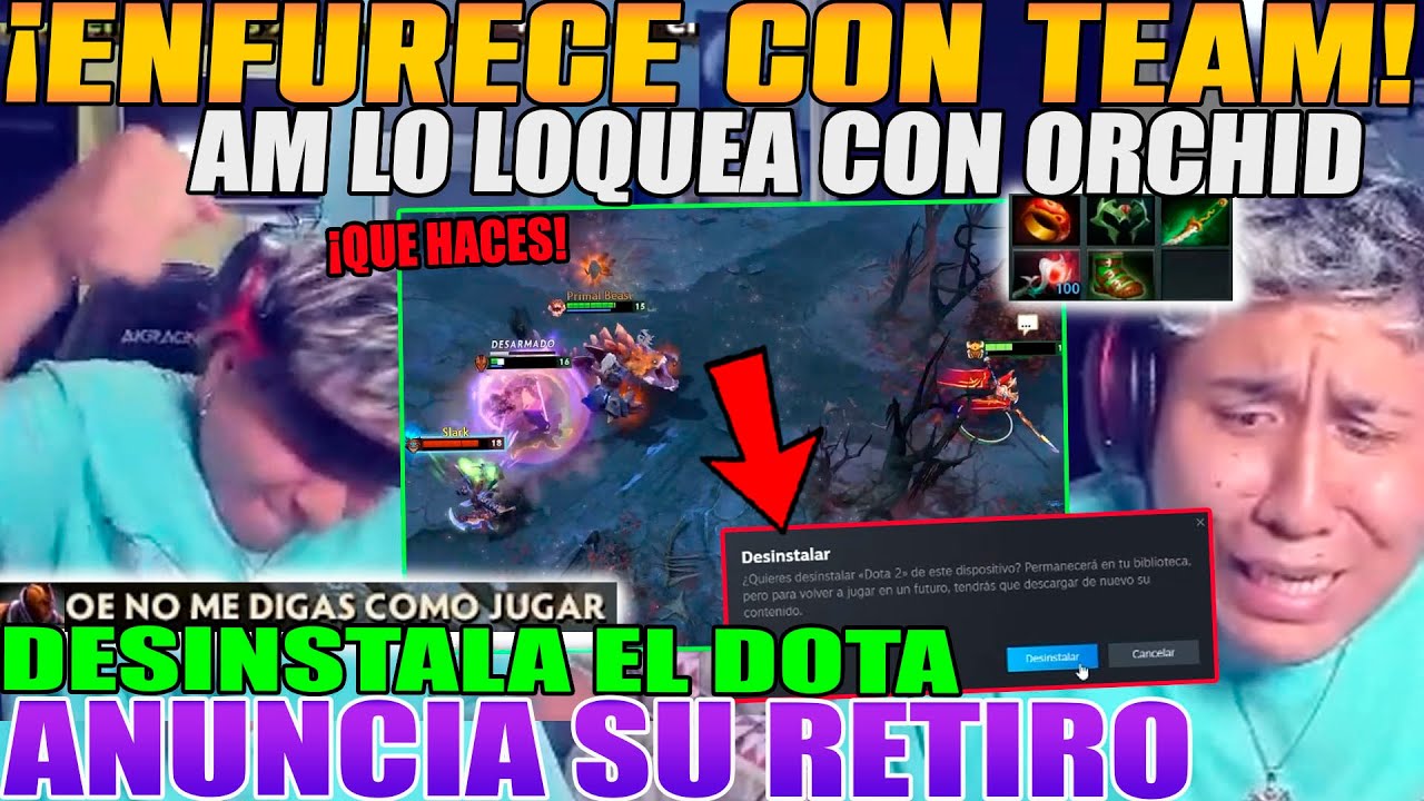 HARTO DEL DOTA Y LO DESINSTALA! MACARIUS FRUSTRADO POR LA GENTE QUE LE TOCA, AM CON ORCHID DOTA 2
