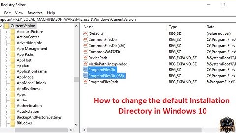 Change Default Program Files Installation Directory Location