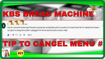 Tip to cancel the menu number on KBS Pro Bread Machine (#21)