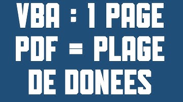 VBA 1 page PDF pour une plage de données