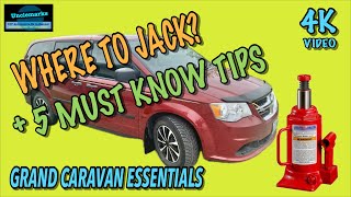 Where to jack on Grand Caravan  & 5 must know tips in 4K includes Chrysler Town & Country Chrysler Pacifica Jack Points