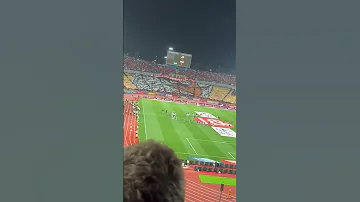 جمهور الزمالك يصور تيفو جمهور الاهلي المصري 