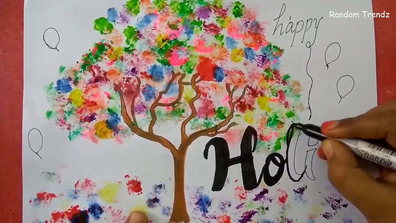 Featured image of post Easy Holi Drawing For Class 1 / Paint the apples red, and then the background dive deeper into abstract art with this easy printing project.