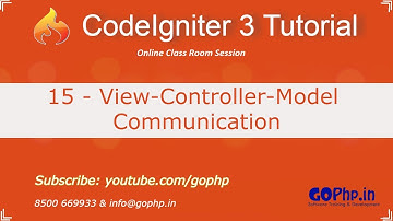 15 - View Controller Model Communication | CodeIgniter 3 Tutorial