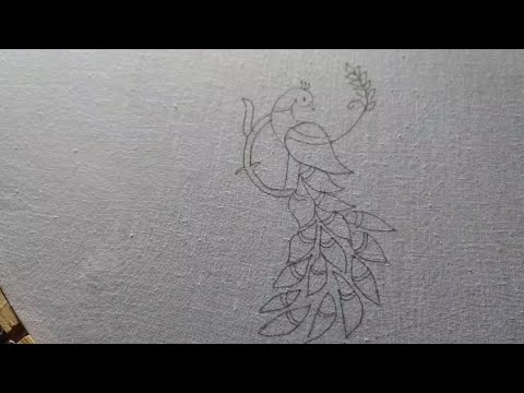 Peacock design in hand embroidery |#petalsworld