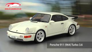 ck-modelcars-video: Porsche 911 (964) Turbo 3 6 Baujahr 1993 weiß GT Spirit