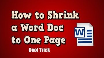 How to shrink a Word Doc to One Page (Cool Trick)