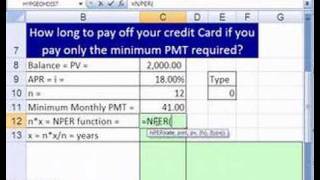 Excel Finance Trick 11: How Long Pay Off Credit Card Balance