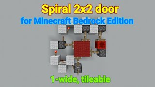 1 block wide, tileable, spiral 2x2 door // Minecraft Bedrock/Pocket Edition
