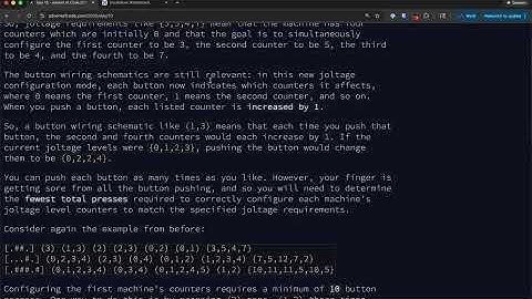advent of code 2025 — day 10 "factory"