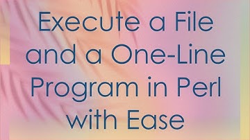 Execute a File and a One-Line Program in Perl with Ease